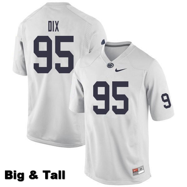 NCAA Nike Men's Penn State Nittany Lions Donnell Dix #95 College Football Authentic Big & Tall White Stitched Jersey LON5498GJ